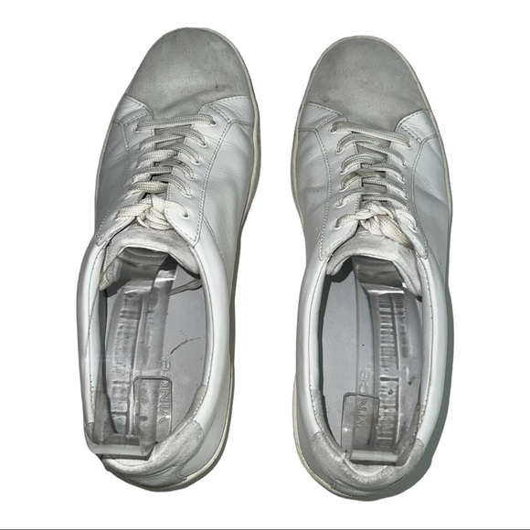 Vince Janna Leather Suede White Sneakers - Picture 7 of 11